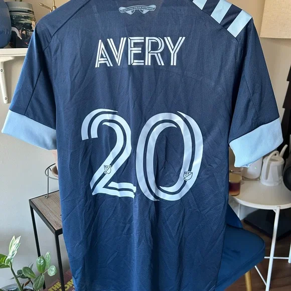 Adidas Vancouver Whitecaps #20 Avery Navy and Light Blue Soccer Jersey - Picture 4 of 9